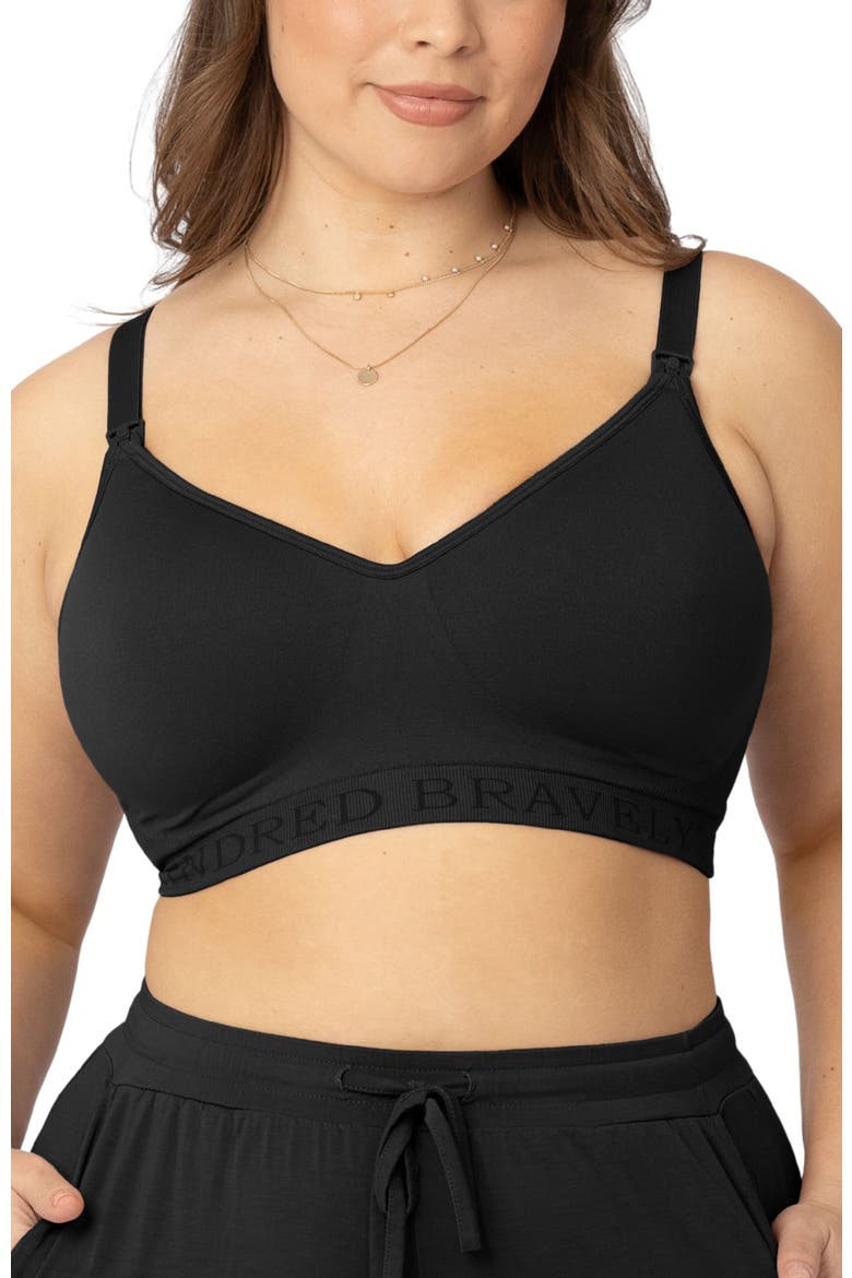 Busty Contour Hands-Free Pumping & Nursing Bra-  Sizing Options Available in E-H Cup, Main, color, Black