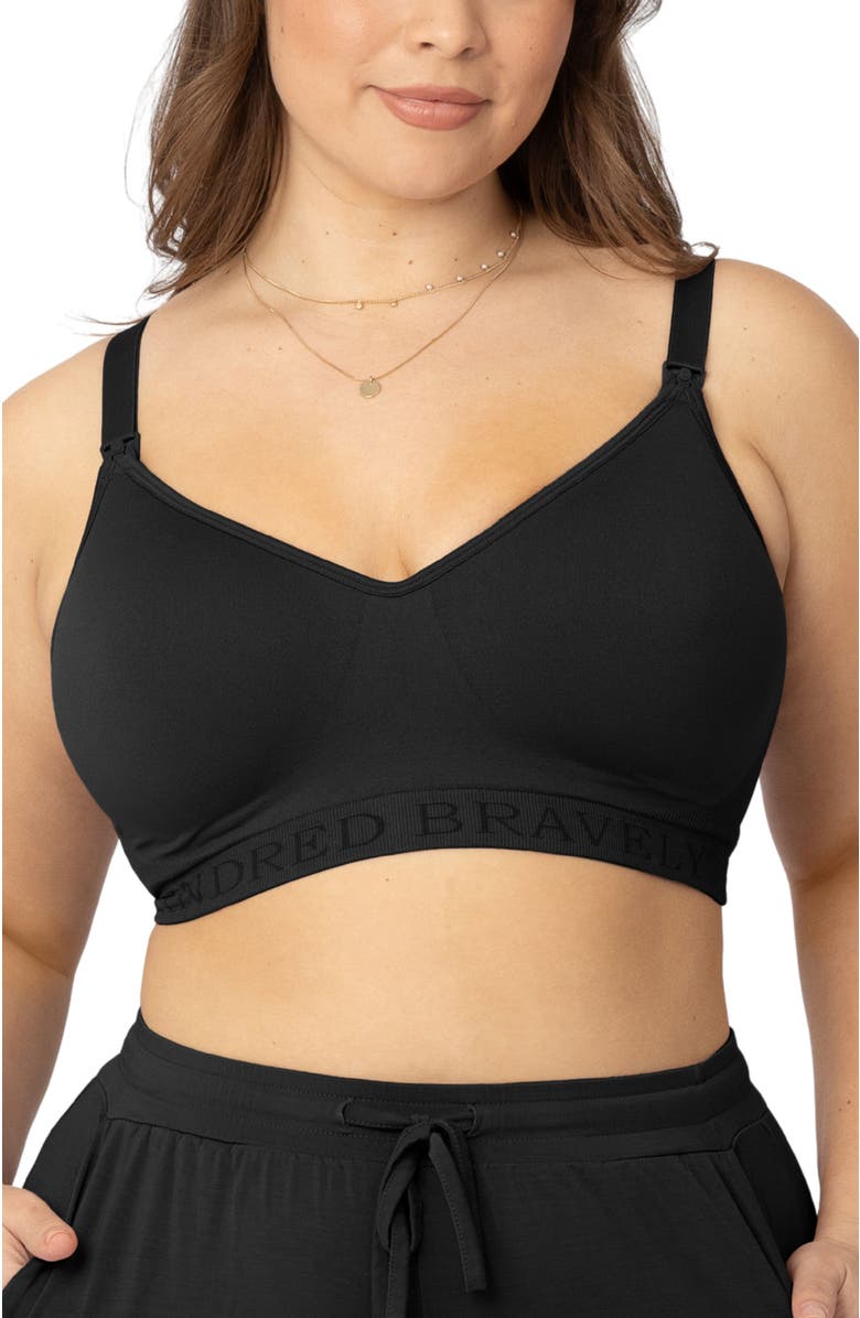 Kindred Bravely Busty Contour Hands-Free Pumping & Nursing Bra- Sizing Options Available in E-H Cup, Main, color, Black