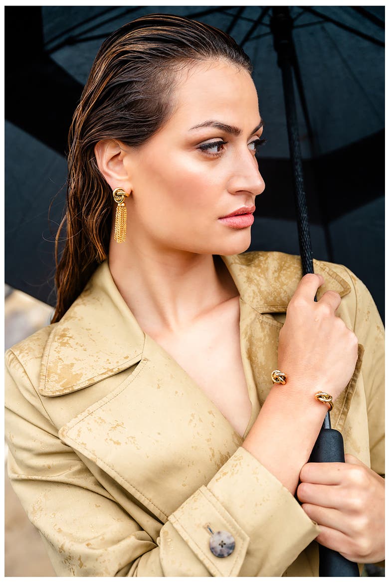 Tassel Knot Drop Earrings, Alternate, color, 14K GOLD