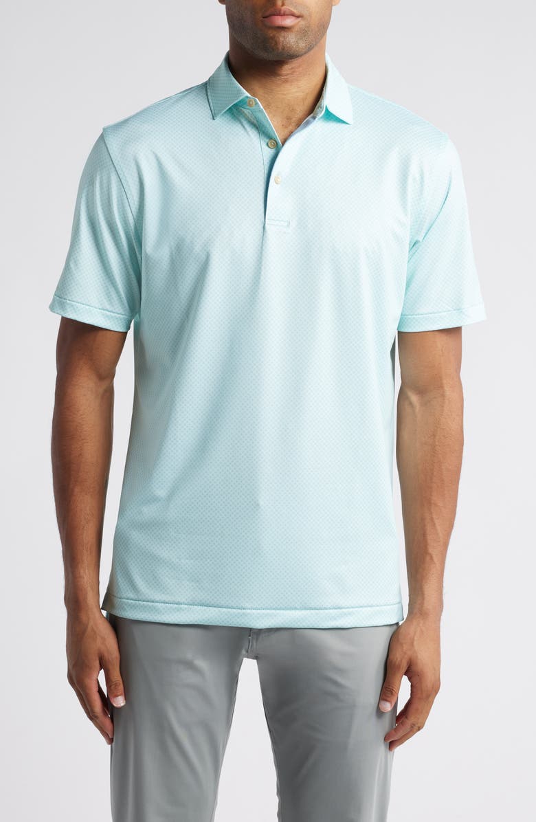 Peter Millar Circle Geo Print Performance Jersey Polo, Main, color, Seaglass