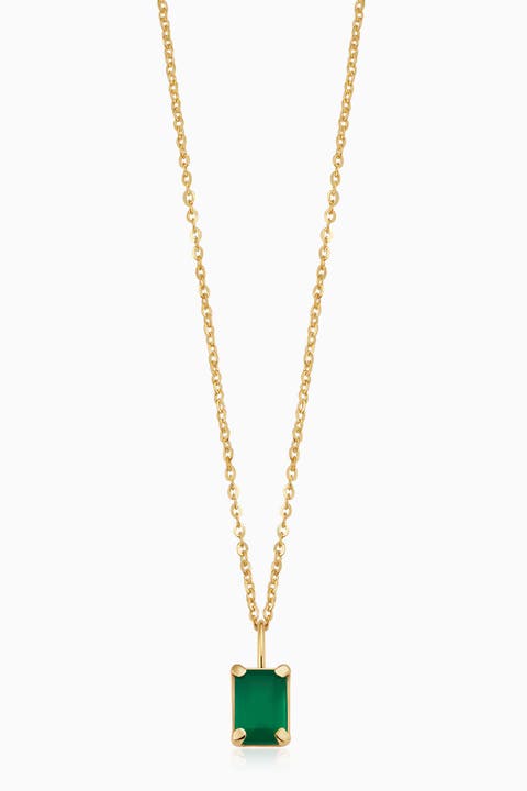 14K Gold Date Me Birthstone Pendant Necklace