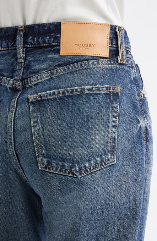 Moussy Vintage Atmore Wide Straight Leg Jeans In Blue