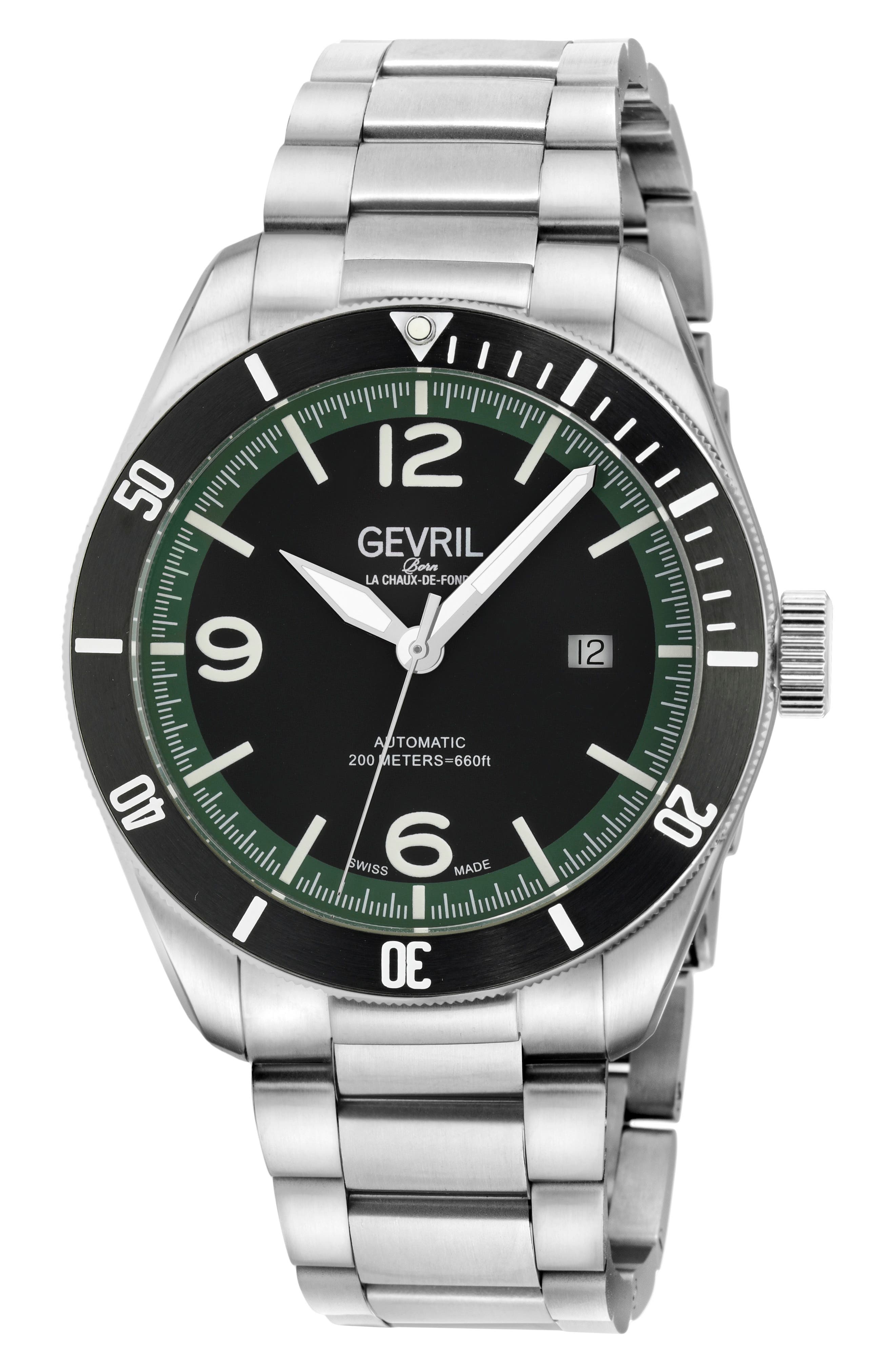 GEVRIL Yorkville Swiss Automatic Bracelet Watch, 43mm