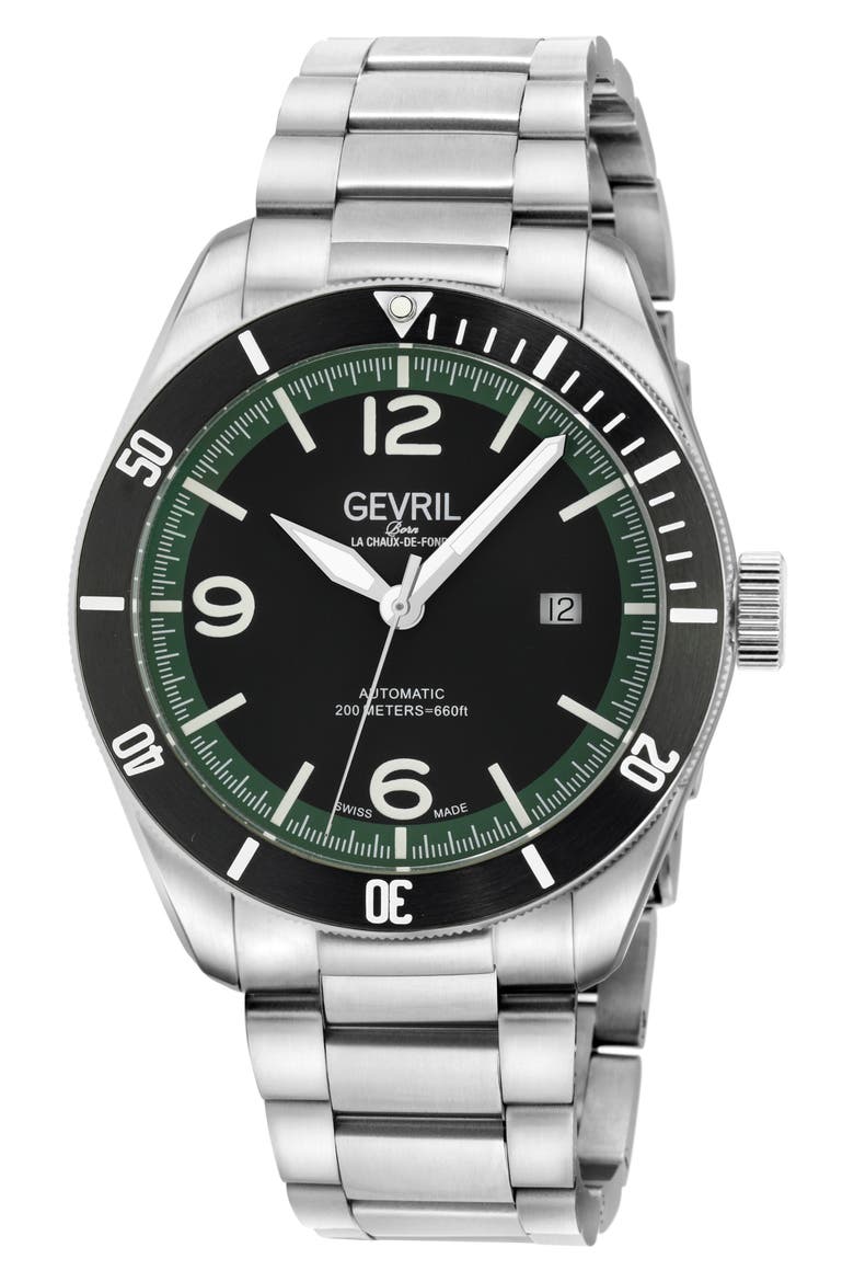 Yorkville Swiss Automatic Bracelet Watch, 43mm, Main, color, SILVER