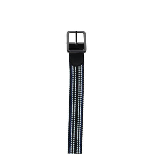 Trafalgar Big And Tall Alejandro Black Stripes And White Reversible Braided Casual Golf Belt In Blue