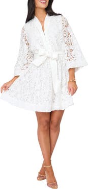 GIBSONLOOK Lovely In Lace Tie Belt Dress