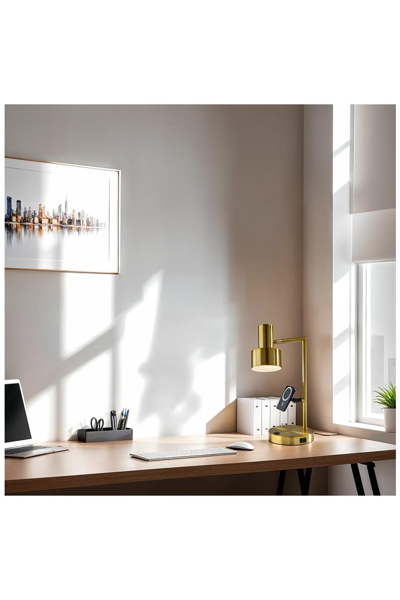 Rowe Supercharger LED Desk Lamp, Alternate, color, ANTIQUE BRASS