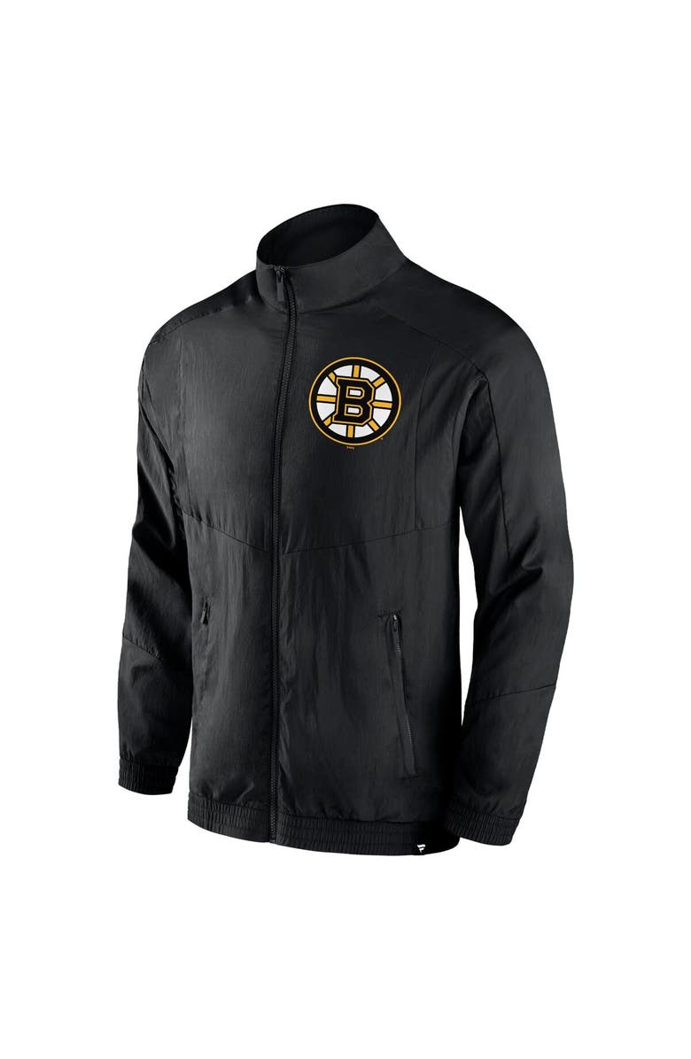 FANATICS Men's Fanatics Branded Black Boston Bruins Step Up Crinkle Raglan Full-Zip Windbreaker Jacket, Alternate, color, Black
