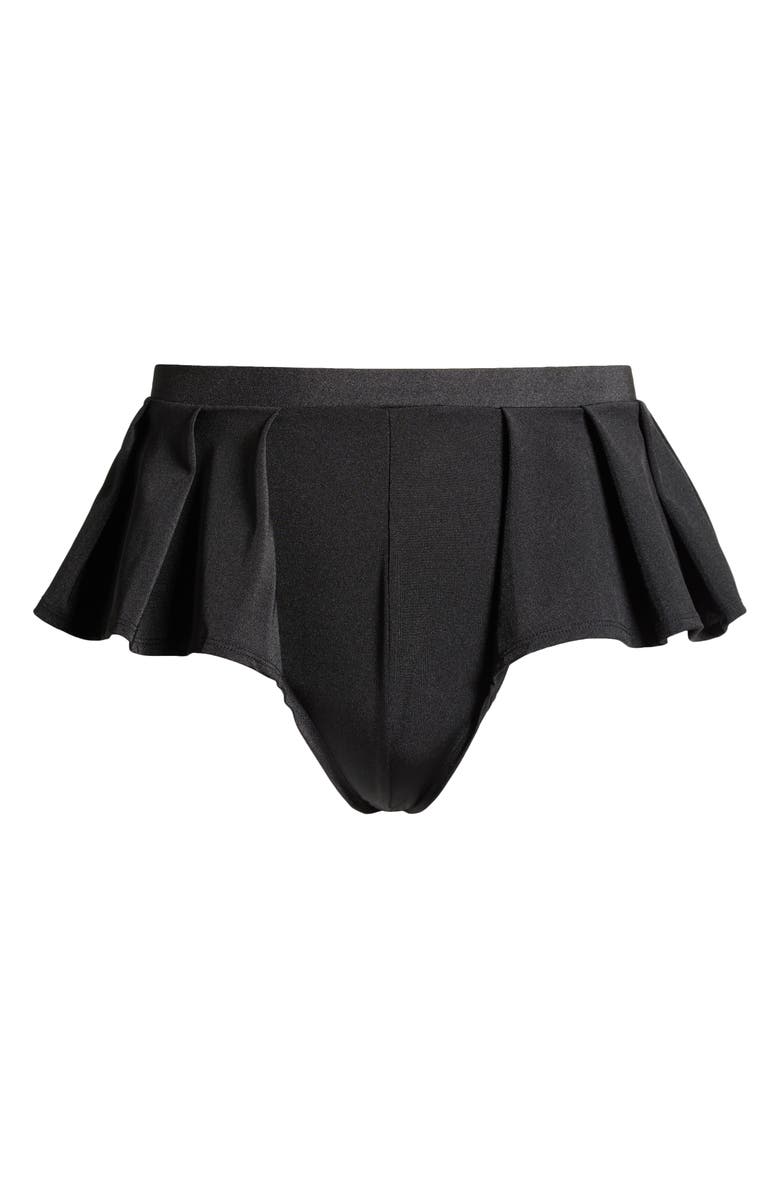Coquette Skirted Boyshorts, Alternate, color, Black