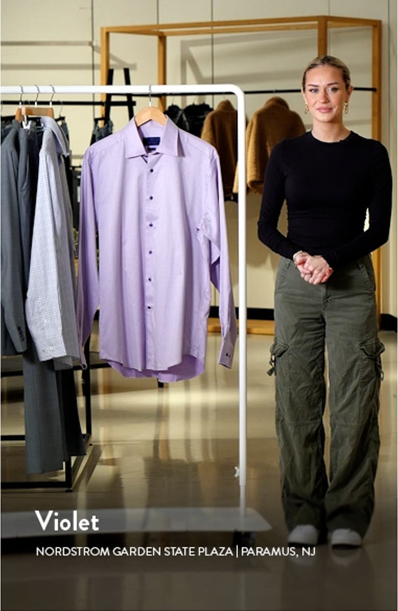 Regular Fit Dobby Diagonal Cotton Dress Shirt, sales video thumbnail