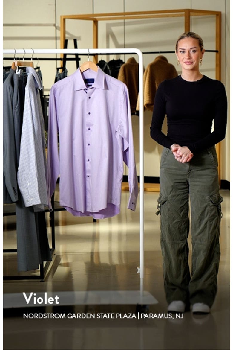 Regular Fit Dobby Diagonal Cotton Dress Shirt video