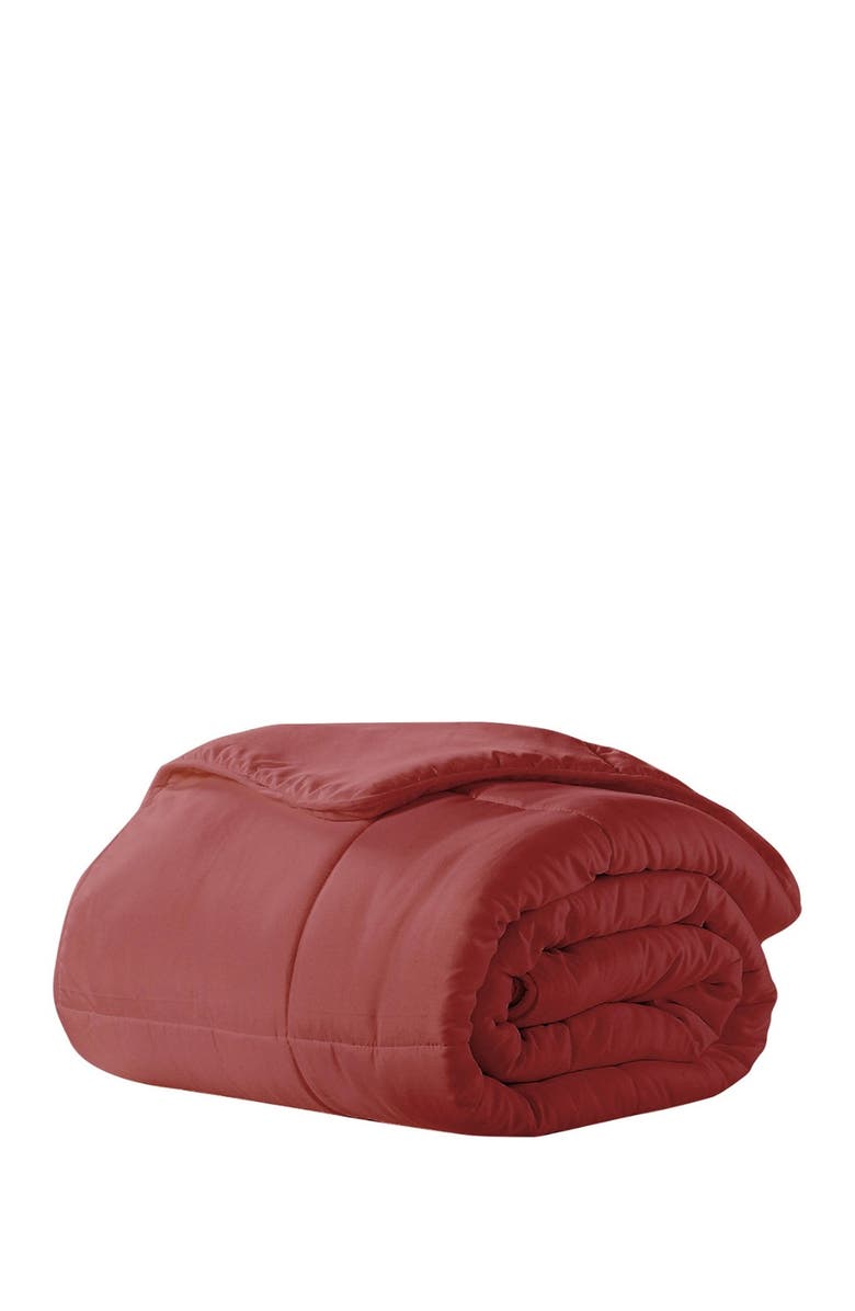 ELLA JAYNE HOME All-Season Super Soft Triple Brushed Microfiber Down-Alternative Comforter - Brick Red, Main, color,
