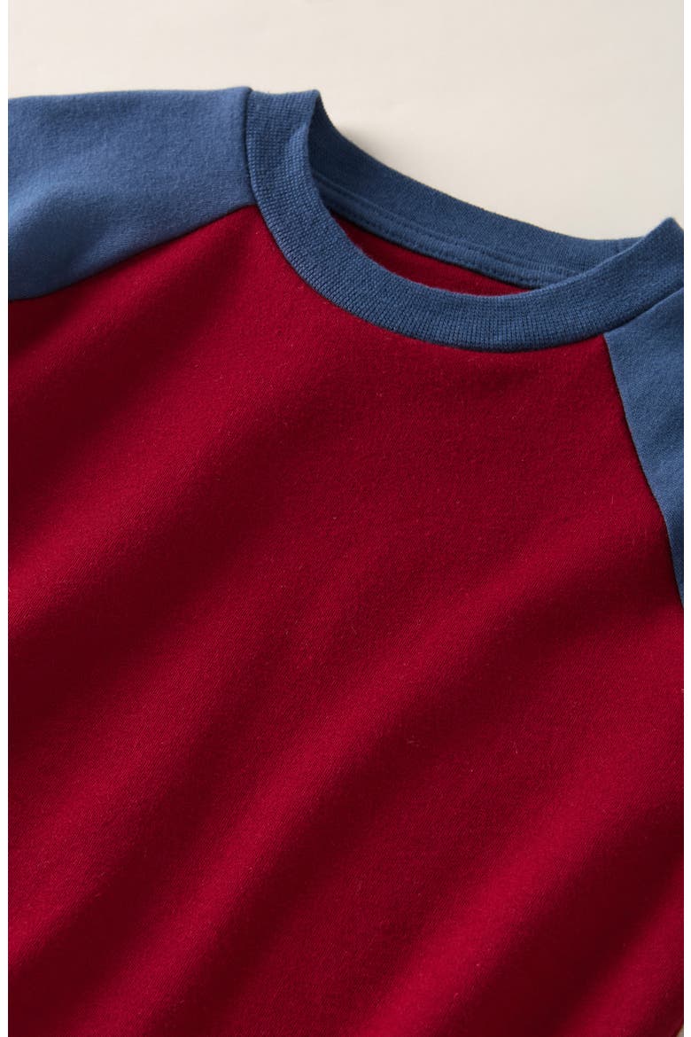 Kids' Long Sleeve Baseball T-Shirt, Alternate, color, RED CINDER- NAVY DENIM
