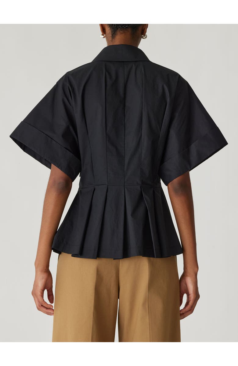 Rebecca Taylor Poplin Peplum Blouse, Alternate, color, Black