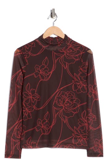 SANCTUARY SANCTUARY MESH MOCK NECK TOP