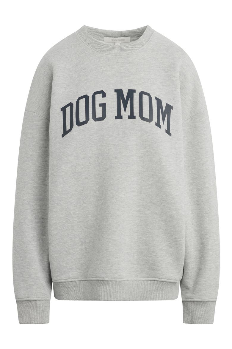 The Dog Mom Sweatshirt, Main, color, HEATHER GREY/ NAVY