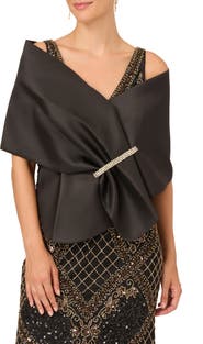 Adrianna Papell Mikado Embellished Wrap Shrug