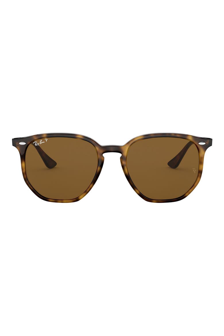 54mm Polarized Round Sunglasses, Main, color, HAVANA/ BROWN SOLID