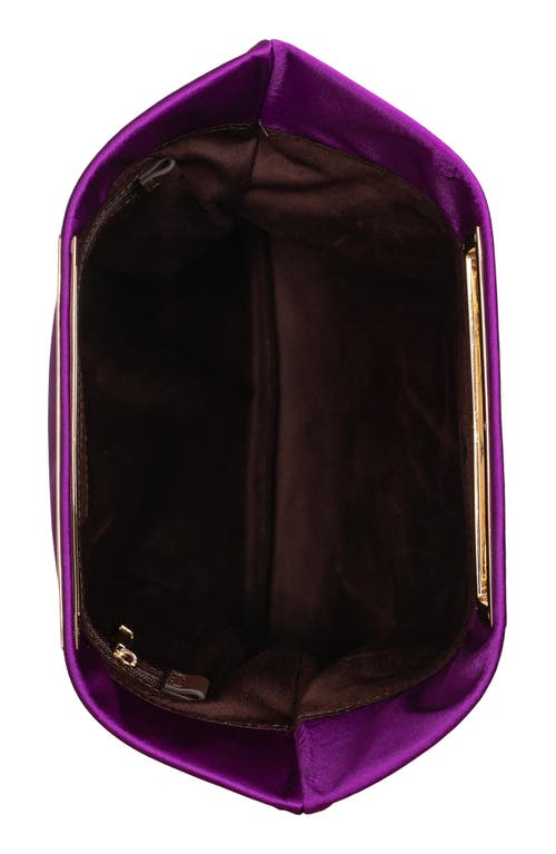 Jeffrey Campbell To-go Satin Clutch In Purple Satin