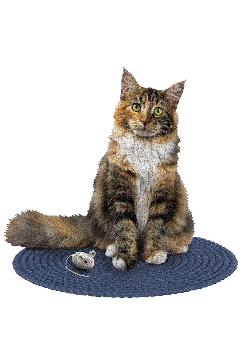 I Am Cat 550 Piece Puzzle Feline Shaped Animal Jigsaw, 30 X 30", Alternate, color, Multicolored