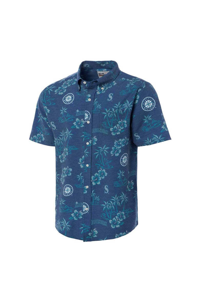 Men's Reyn Spooner Navy Seattle Mariners Big & Tall Kekai Performance Tri-Blend Button-Down Shirt, Alternate, color, Navy