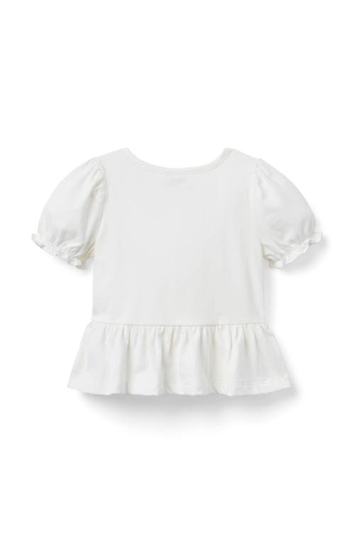 Janie And Jack Bow Peplum Top In White