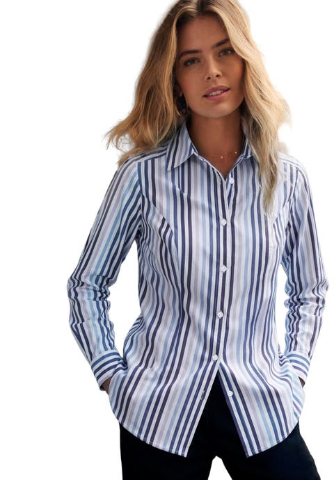 Stretch Cotton Poplin Button Down Shirt (Plus)