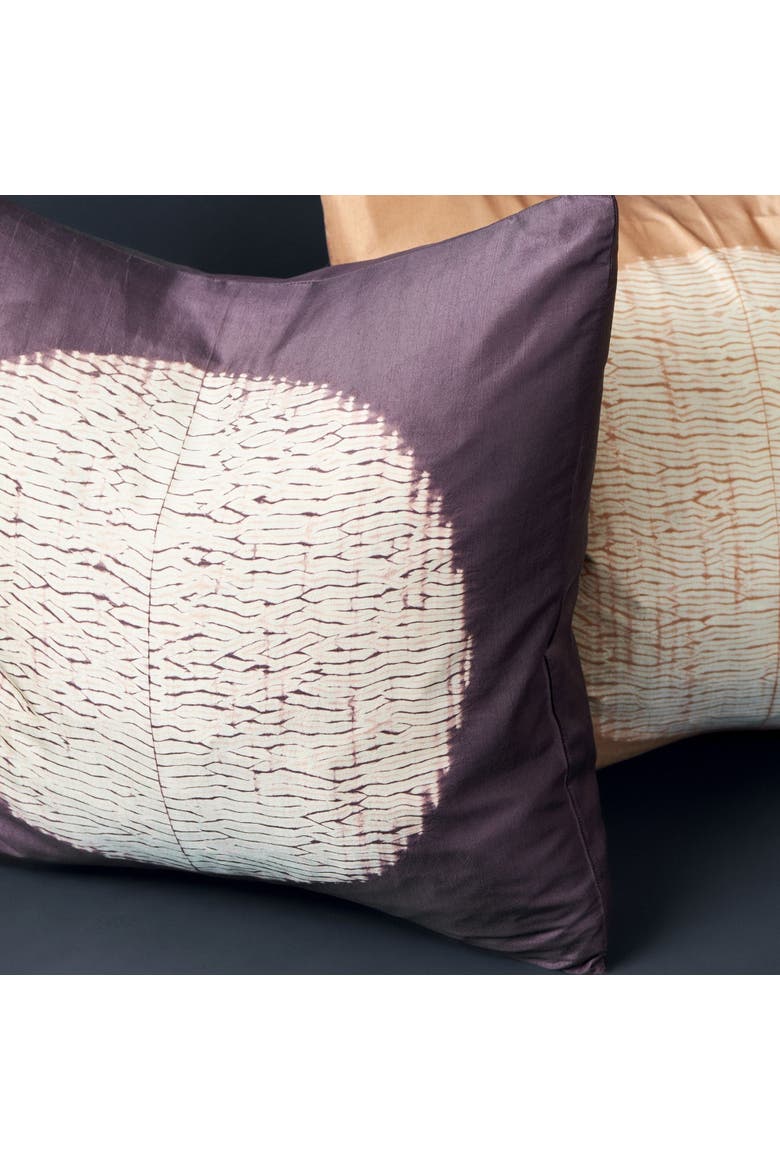 Shunya Black Handcrafted Shibori Print Mulberry Silk Pillow - Cover Only, Alternate, color, Black
