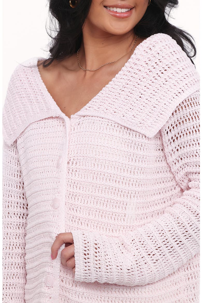 Lyra Sheer Cardigan, Alternate, color, PALE PINK