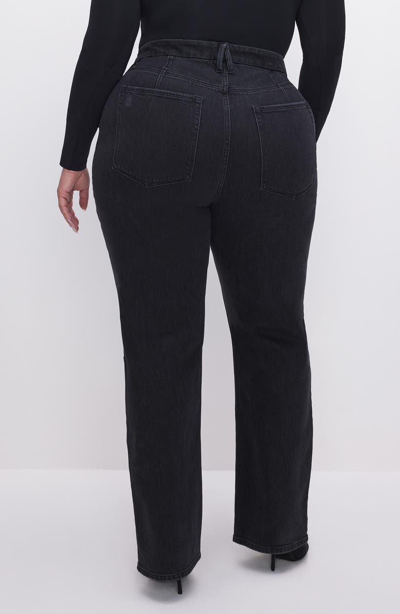 Good American Good '90s Ripped High Waist Relaxed Jeans, Alternate, color, 