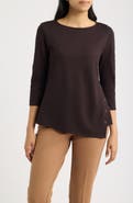 AK ANNE KLEIN Asymmetric Button Hem Top