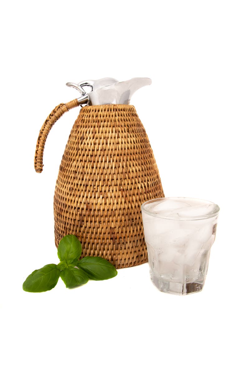 Artifacts Trading Company<sup>™</sup> Artifacts Rattan 1.5 Liter Stainless Steel Thermos, Alternate, color, Honey Brown