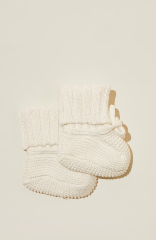 Cotton On Kids Organic Knit Booties In Milk