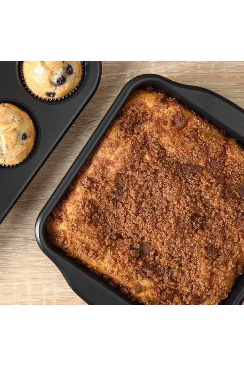 Teston Platinum Collection 8 Inch Nonstick Carbon Steel Square Cake Pan, Alternate, color, Black