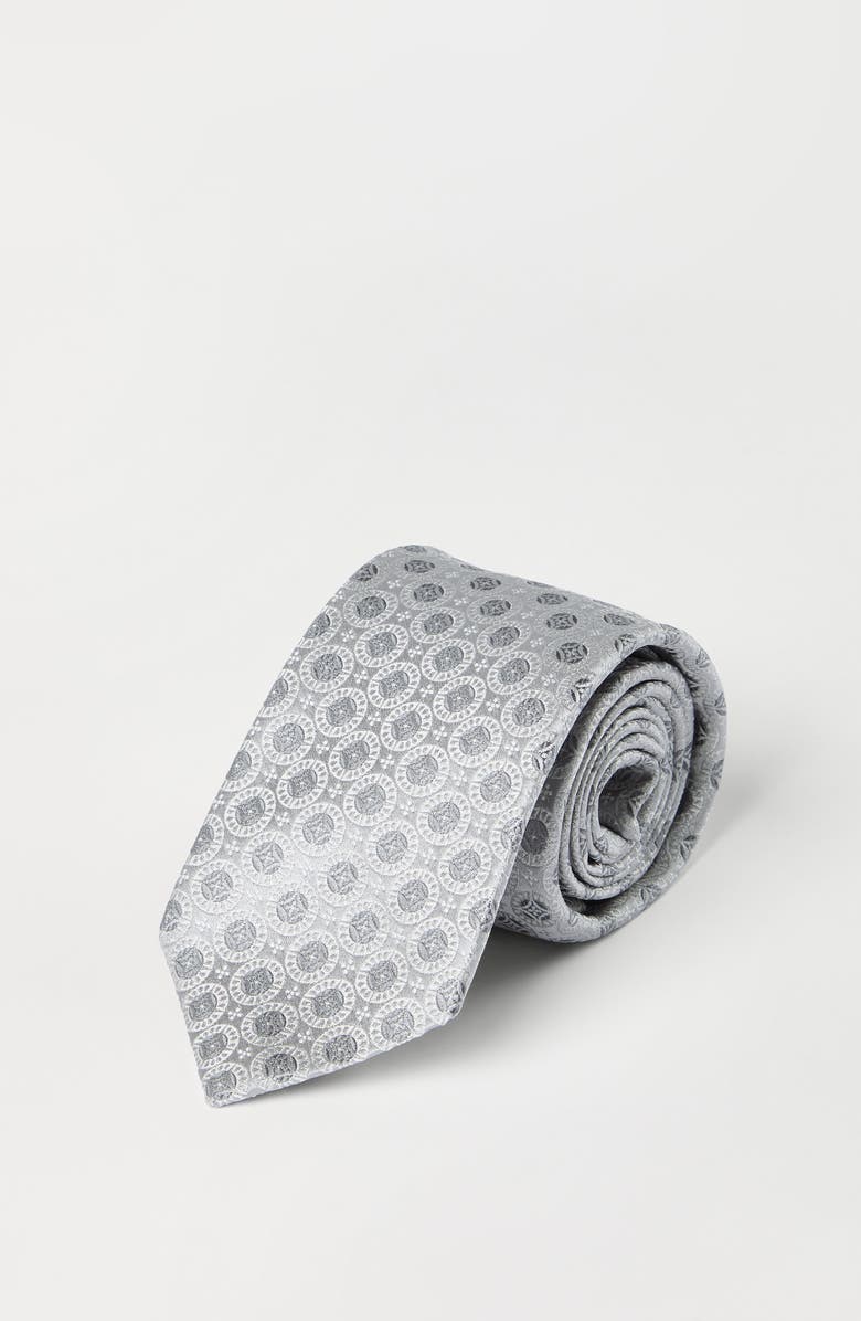 Brunello Cucinelli Silk tie with pattern, Alternate, color, Light Grey
