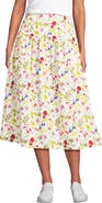 Lands' End Poplin Drop Waist Midi Skirt