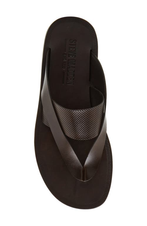 Madden Cicero Flip Flop In Brown Leather