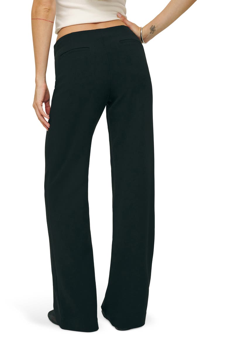 Vida Stripe Straight Leg Pants, Alternate, color, PITCH BLACK