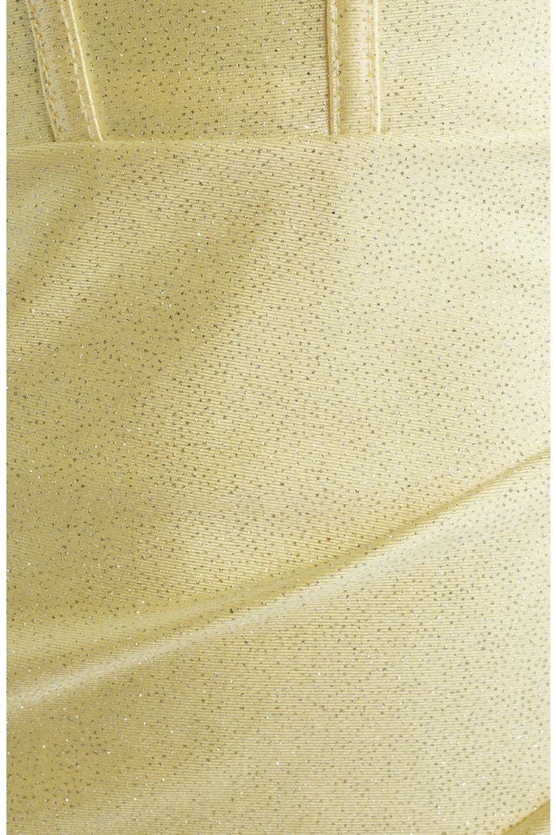 Glitter Bow Back Halter Gown, Alternate, color, BUTTER