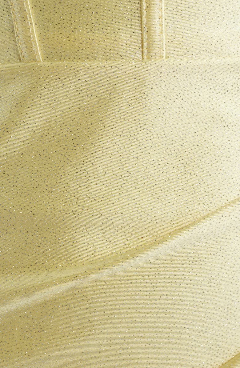 Emerald Sundae Glitter Bow Back Halter Gown, Alternate, color, Butter