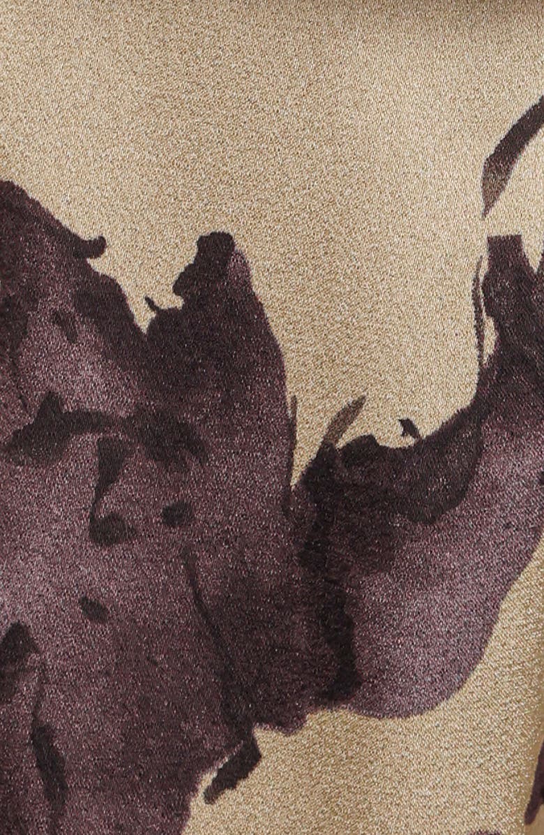 Petal & Pup Savannah Floral One-Shoulder Satin Jumpsuit, Alternate, color, Gold Floral