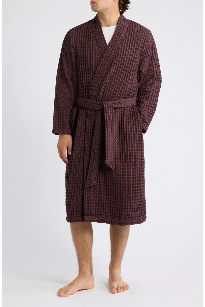 Modern Waffle Robe, Main, color, BURGUNDY FUDGE
