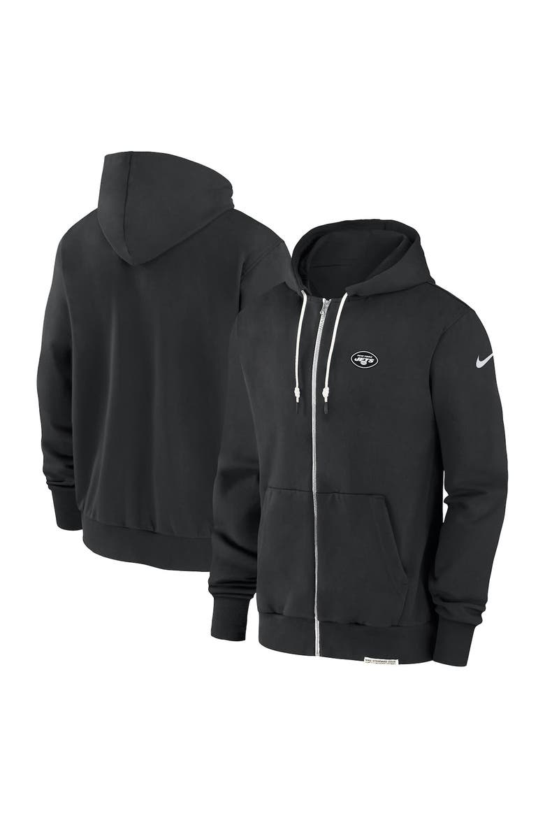 Men's Nike Black New York Jets Sideline Performance Full-Zip Hoodie Sweatshirt, Alternate, color, Black