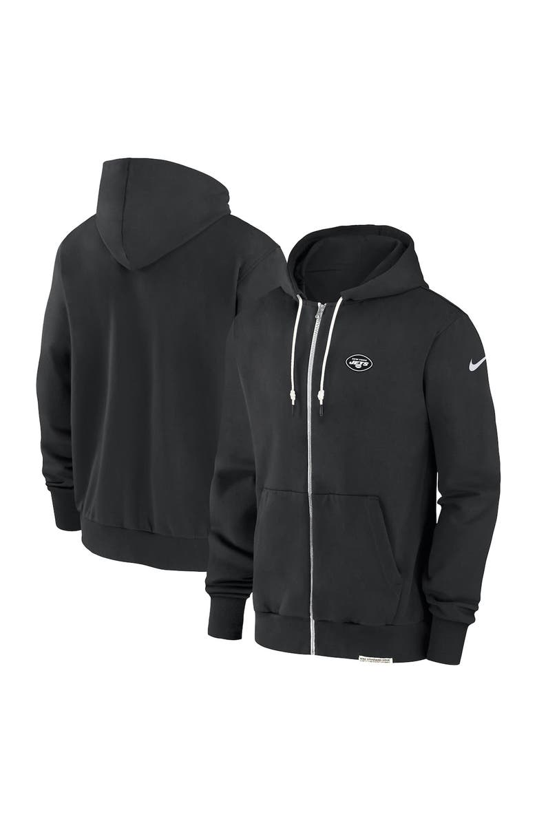 Nike Men's Nike Black New York Jets Sideline Performance Full-Zip Hoodie Sweatshirt, Alternate, color, Black