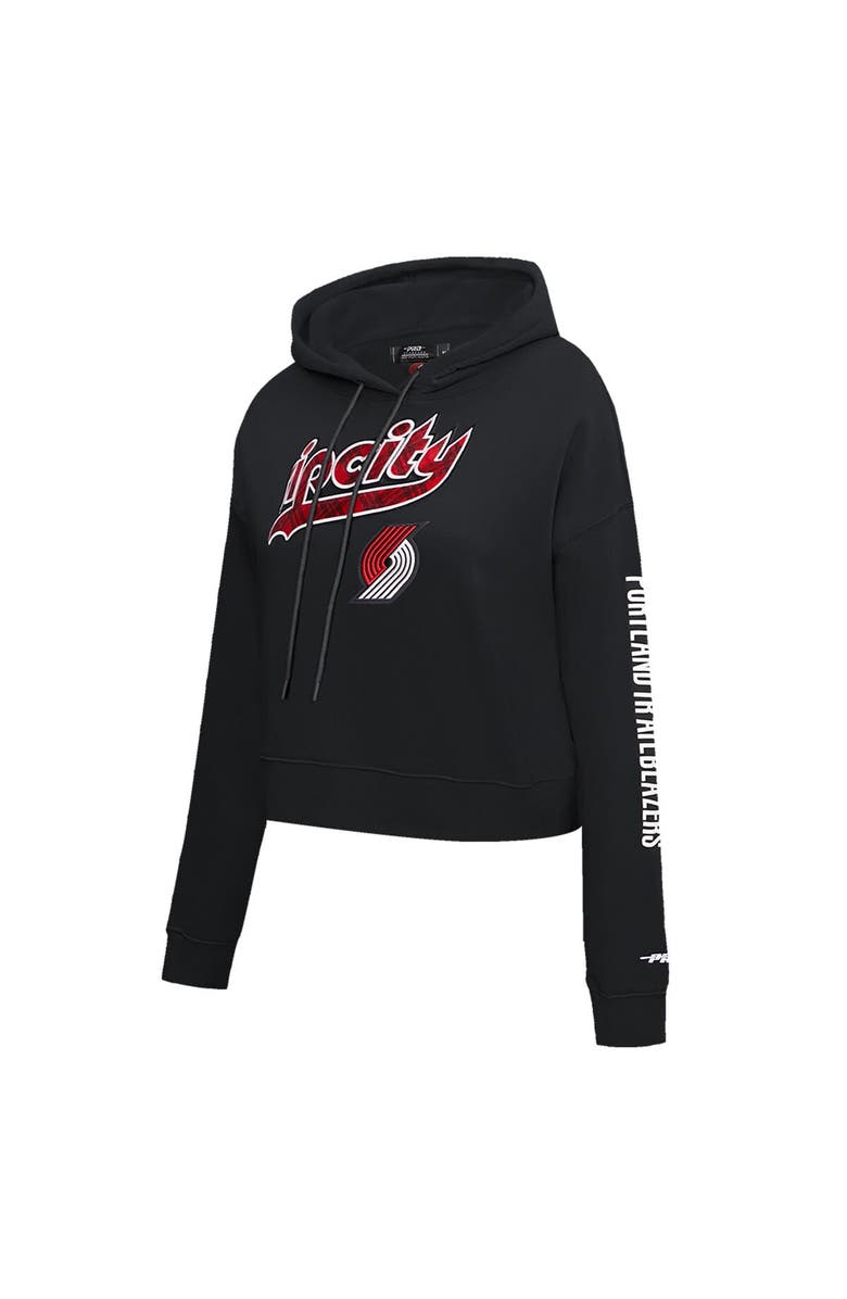 PRO STANDARD Women's Pro Standard Black Portland Trail Blazers 2023/24 City Edition Cropped Pullover Hoodie, Alternate, color, Black