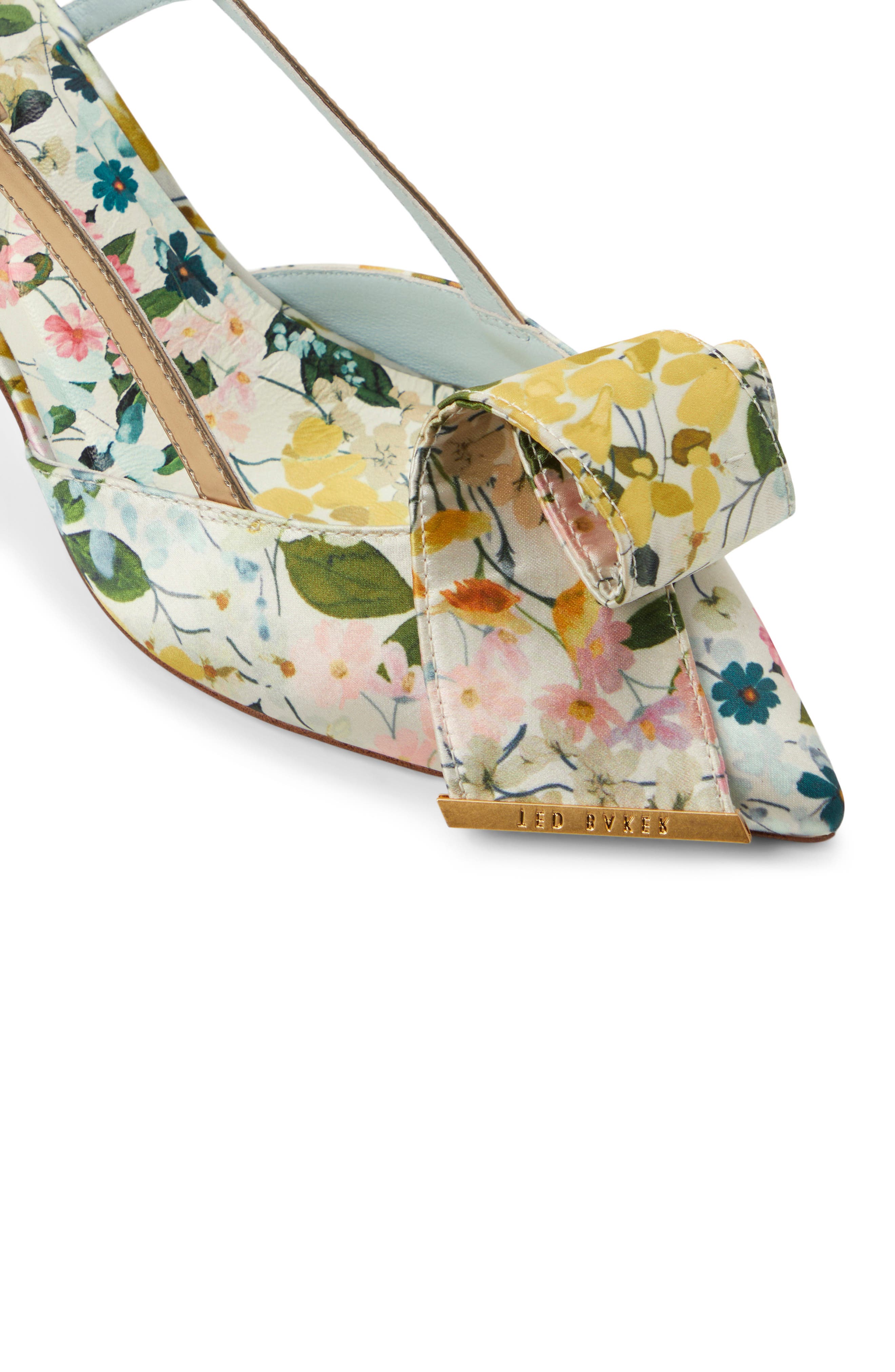 Ted Baker London Romy Pointed Toe Slingback Pump, Alternate, color, White Floral