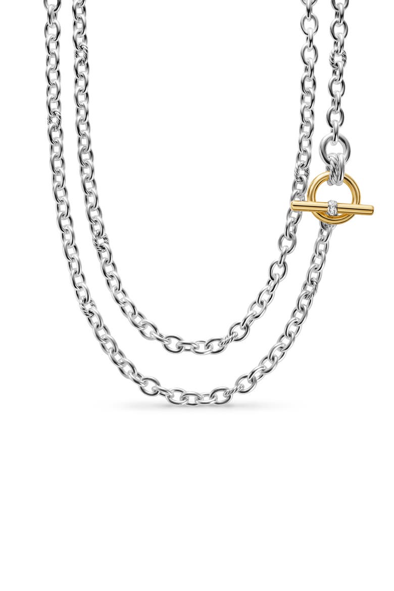 DY Mercer® Double Row Toggle Chain Necklace with Diamonds, 8mm, Alternate, color, DIAMOND