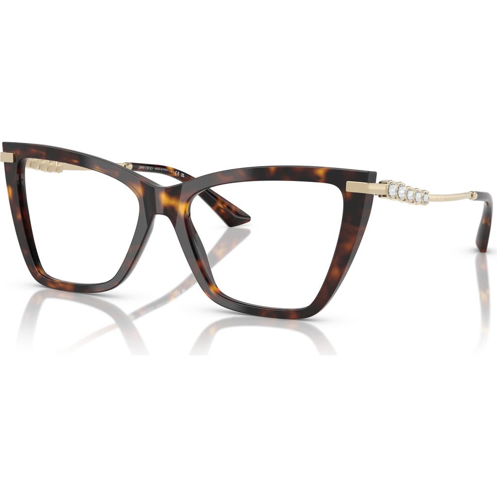 Jimmy Choo 55mm Cat Eye Optical Glasses In Brown
