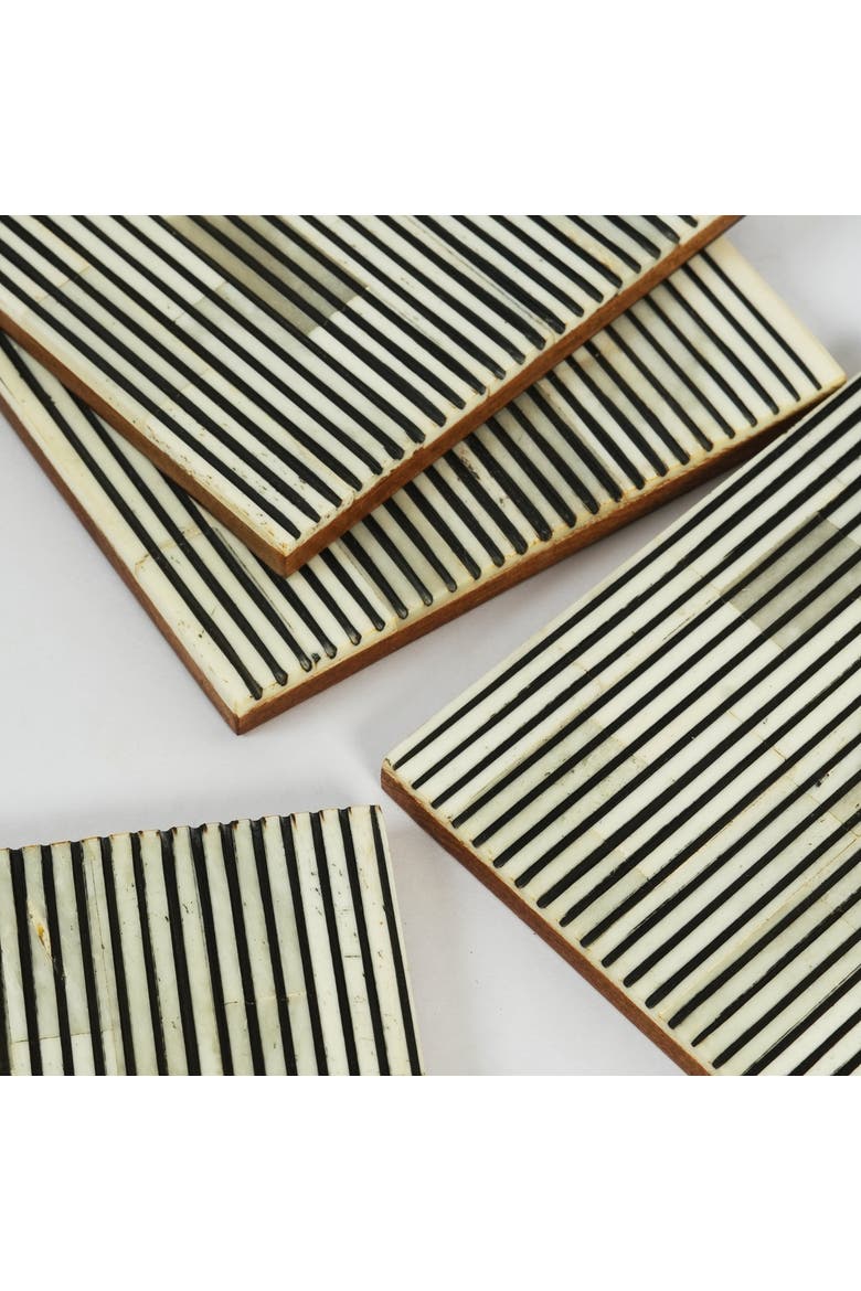 Pinstripe Inlay Coasters, Alternate, color, Pinstripe
