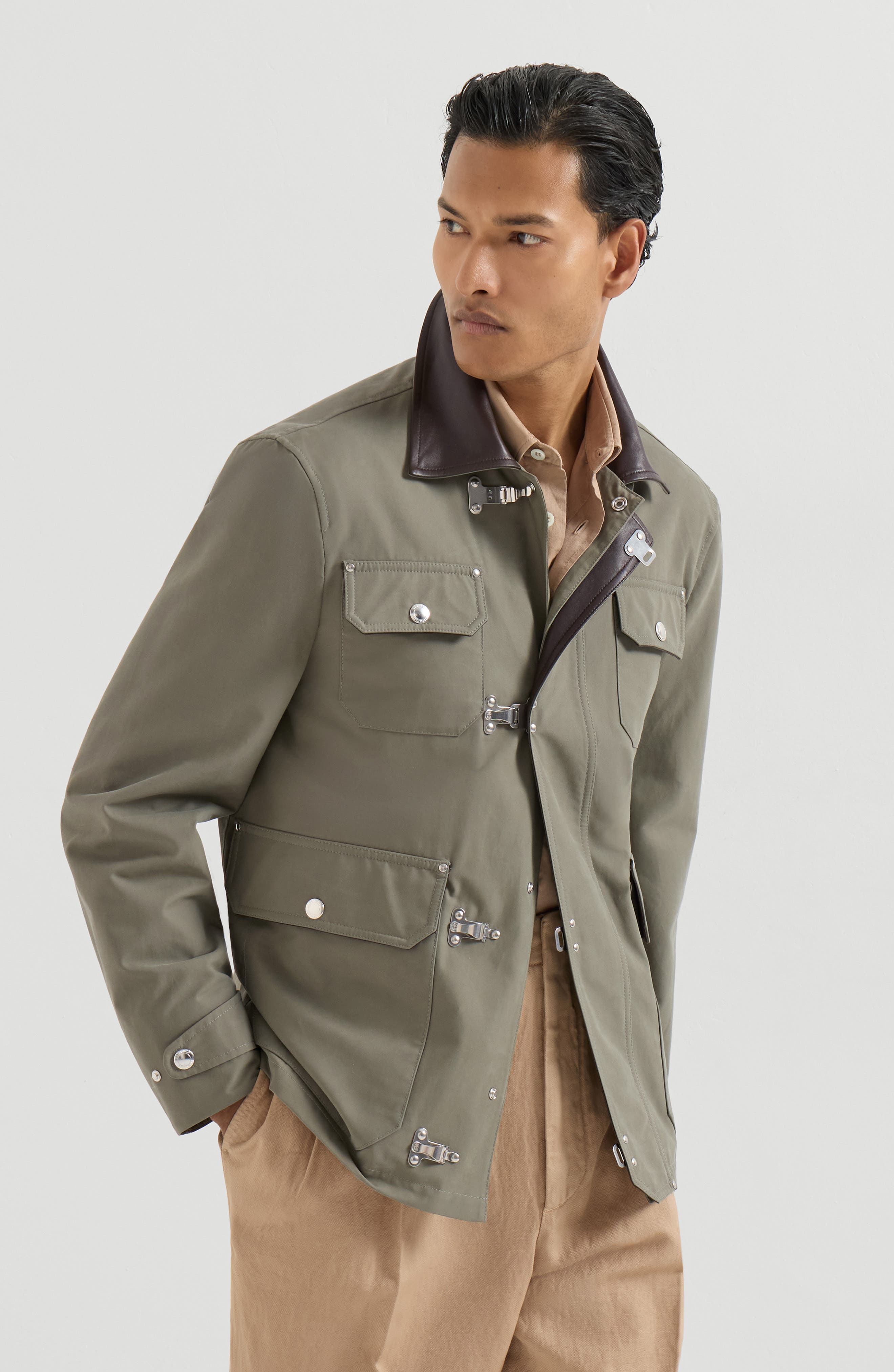 Water-resistant techno cotton outerwear